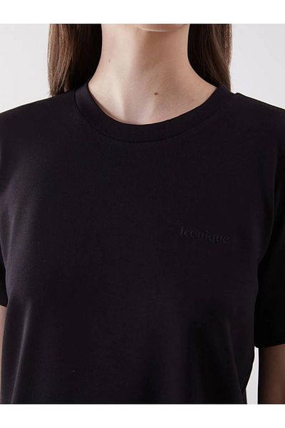 LC Waikiki Lc waiki vision black bicycle collar women's t-shirt