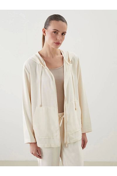 LC Waikiki Lcwaikikii Classic Beige Hooded Women's Tunic