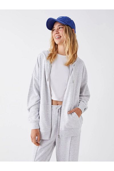 LC Waikiki Lc Waiki Lw - Hooded Oversize Women's Zippered Sweatshirt