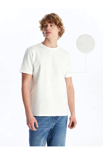 LC Waikiki Lc Waiki Casual Crew Neck Short Sleeve Combed Cotton Men's Textured T-Shirt