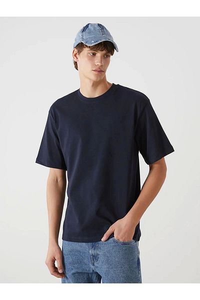 LC Waikiki Lc waiki xside black bicycle collar combed cotton men's t-shirt