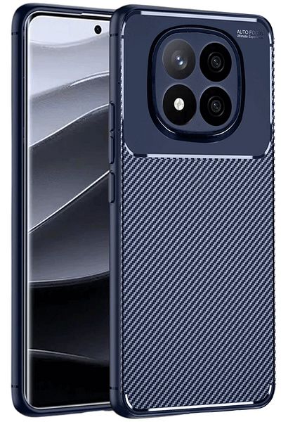 CepteToptan حافظة هاتف Xiaomi Redmi Note 14 Pro 5G غطاء كربون بتركيز تلقائي - أزرق داكن - MKİ5289-4338