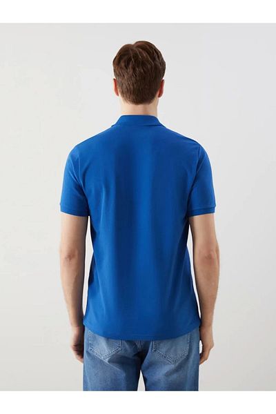 LC Waikiki Lc waiki classic blue polo collar short sleeve pique men's t-shirt