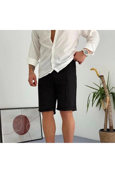 LC Waikiki Lcwaikikii Men's Linen Gabardine Shorts with Drawstring Ties