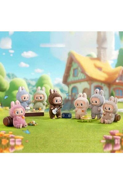COOYA 6 Pcs Gen 1 Labubu Figures Macaron Blind Box, 6 Kind Ordinary and 1 Hidden Style Random Plush Doll