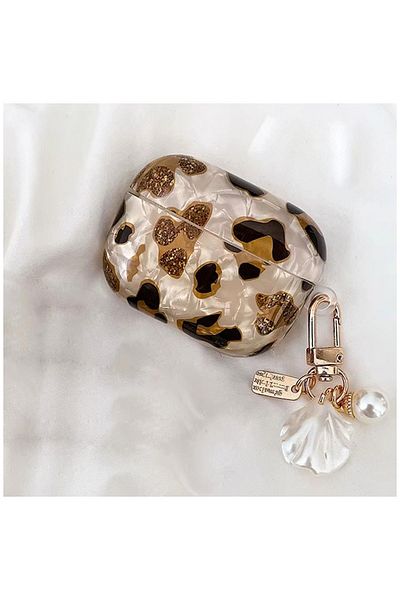 Zebana سماعات Airpods من السيليكون الشفاف بنقشة الفهد 4. حافظة الجيل (تشمل ملحقات السحر) باللون البني