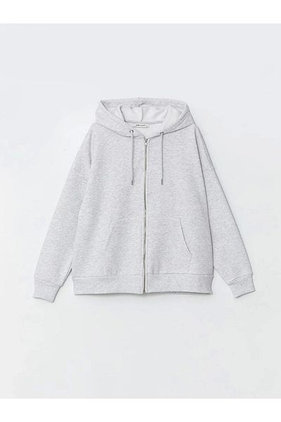 LC Waikiki Lc Waiki Vision Hooded Oversize Women's Thick Zippered Sweatshirt Cent Trade
