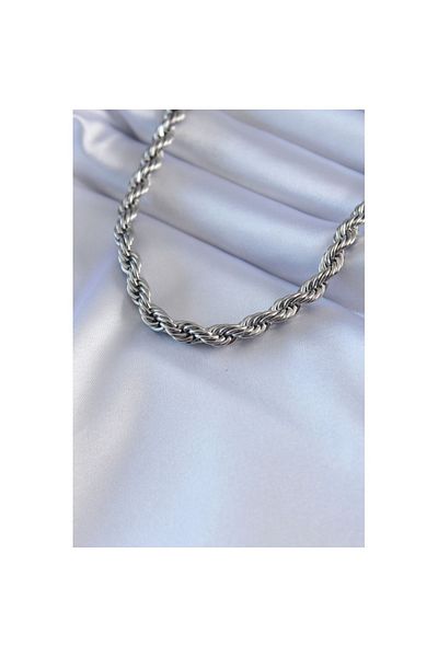 Skygo 316L Steel Silver Color Twist Model 45 cm Women's Necklace - TJ-BKO7588