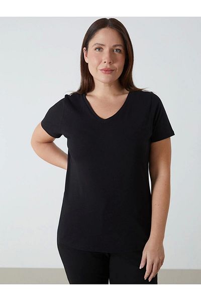 LC Waikiki Lc Waiki New Season V-Neck Plain Short Sleeve Women's T-Shirt - W49152Z8