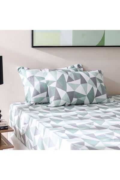 Danube Home Bliss 3 Piece King Fitted Sheet Set 180X200 Cm Green | Cotton /Viscos-180 Thread Count