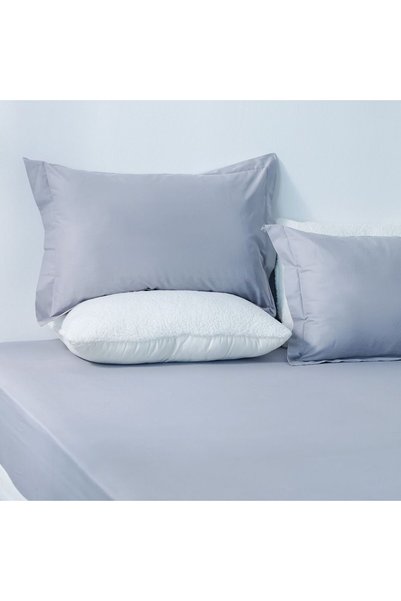 Danube Home Bliss 3 Pc Cotton Queen Fitted Sheet Set-Grey-160x200 + 35 cm, 50...