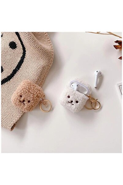 Zebana Plush Detailed AirPods 1/2 Generation Compatible Case White