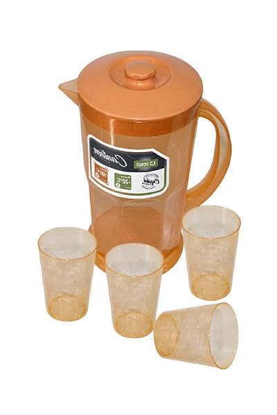 rexa Plastic Water Jug with Lid and 4 Tumblers – Ideal for Home & Outdoor Use