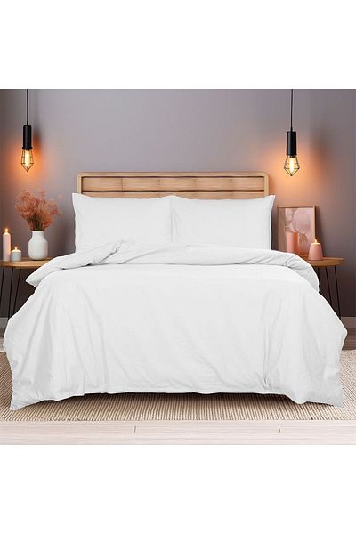 Danube Home طقم ملاءات سرير بيرل آند كول كوين المجهزة باللون الأبيض، مقاس 160×200 سم + 30 سم و50×75 سم | 100% قطن ساتان - 800 خيط