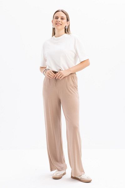 ALLDAY Mink-Waist Lace-Up Wide Leg Sweatpants with Pockets