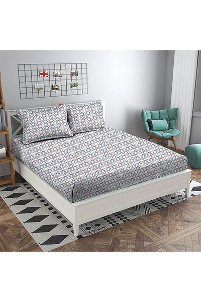 Danube Home Albany Single Bed Fitted Sheet Set 120X200+30 Cm/50X75+15 Cm Maze Multicolor | 80 Cotton; 20 Lyocell