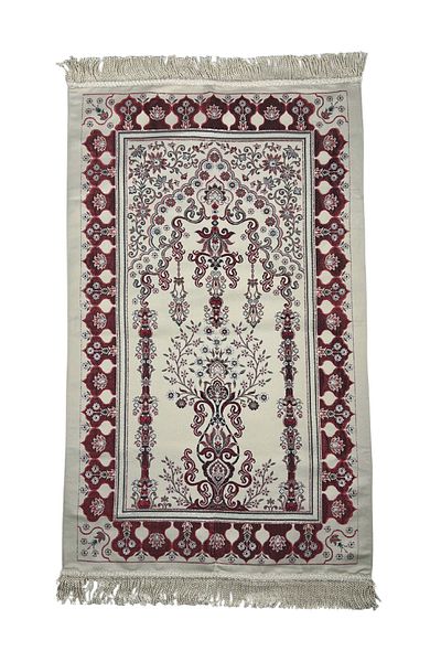 TAYBOUN Luxury Menekse Garden Prayer Rug with Ornamental Chandelier Design and Floral Accents