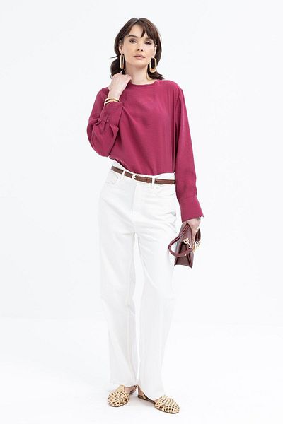 ALLDAY White-Lycra Wide Leg Denim Trousers