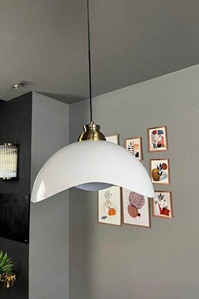 Bamyum Luna Beyaz Tekli Avize Kum Saati Başlık Sarkıt Lamba Restoran Salon Ay...