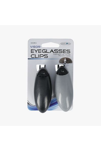CUSTOM Accessories 2-Piece Eyeglasses Clip Silver and Black