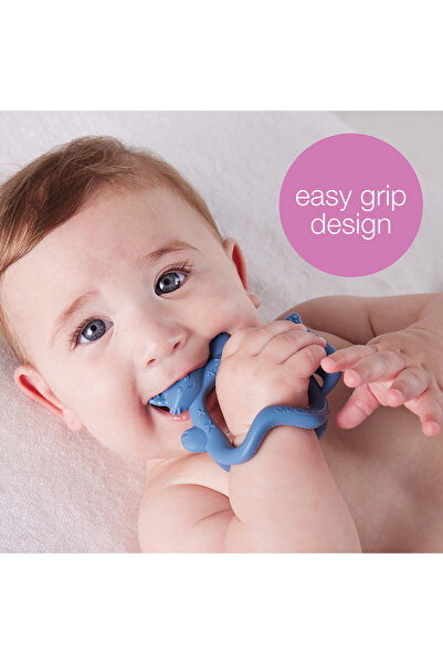 Bbox عضاضة معصم من بي بوكس - لون أحمر خدود، 3 أشهر فأكثر، لعبة تسنين ناعمة من السيليكون للأطفال