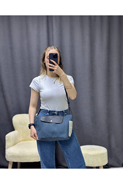 Nues Women's Leather Adjustable Strap Waxed Canvas B+Clutch Hand and Shoulder Bag