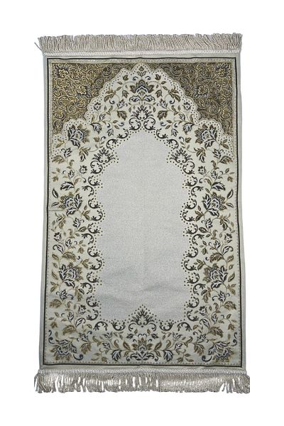 TAYBOUN Luxury Menekse Garden Prayer Rug Featuring Delicate Floral Borders