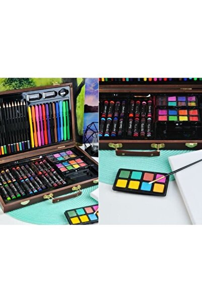 ISO TRADE Sada pro malování a kreslení, dřevěná stavebnice, 81 dílků