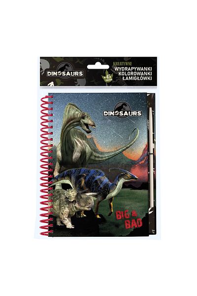Kidea Dinosaur coloring book, 14 x 20 cm, creative spiral notebook, Kidea NKWDN17