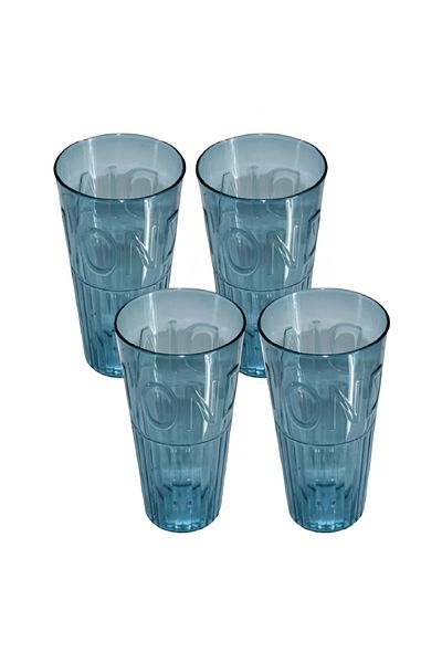 rexa Set of 4 Blue Transparent Drinking Glasses – Durable and Stylish Design