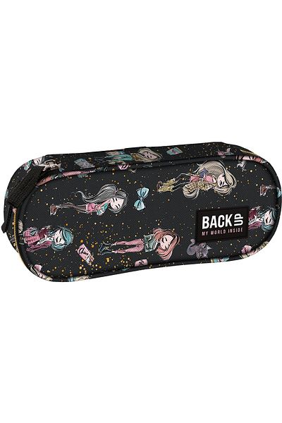 OEM BackUp Fashion PB6A22 oval pencil case, waterproof, 23x9x5cm, black