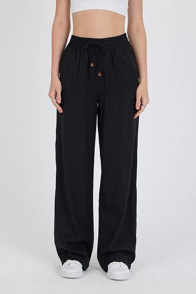 Rodi Elastic Waist Wide Leg Linen Women's Trousers 1460