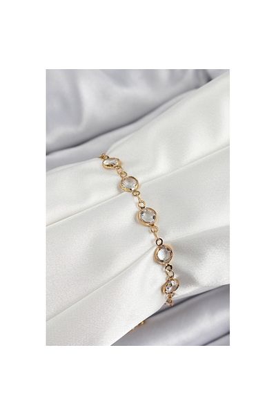 Skygo Brass Gold Color Zircon Stone Women's Bracelet - Tj-Bb7050