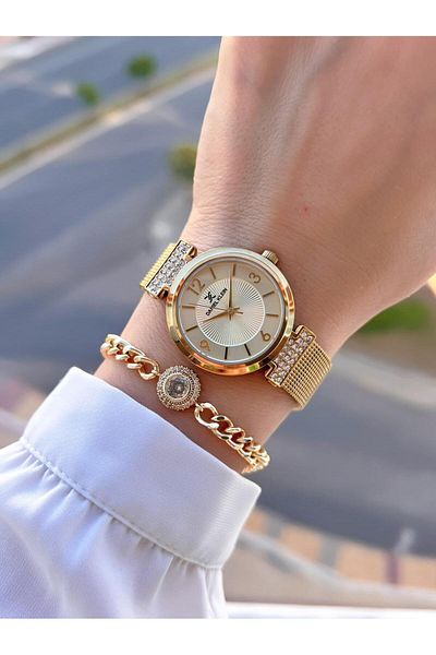 Daniel Klein Steel Mesh Cord 30 Mt Water Resistant Women's Wristwatch+Bracelet Byn.13966.2