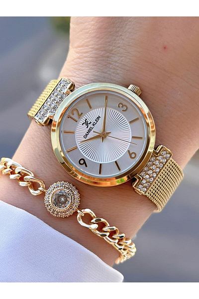 Daniel Klein Steel Mesh Cord 30 Mt Water Resistant Women's Wristwatch+Bracelet Byn.13966.3