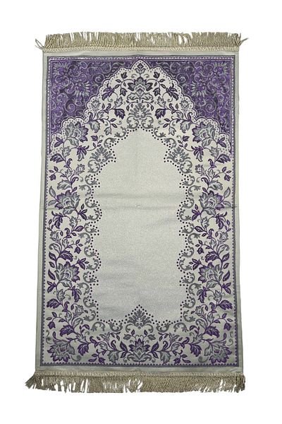 TAYBOUN Luxury Menekse Garden Prayer Rug Featuring Delicate Floral Borders