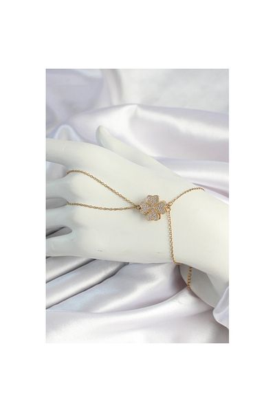 Skygo 316L Steel Gold Color Chain Rotating Clover Figured Shahmeran - Tj-Sn653