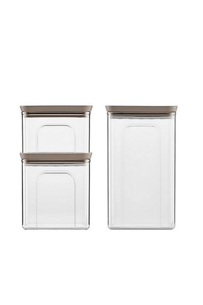 Stefanplast 3-Piece Tosca Rectangular Plastic Jar Set