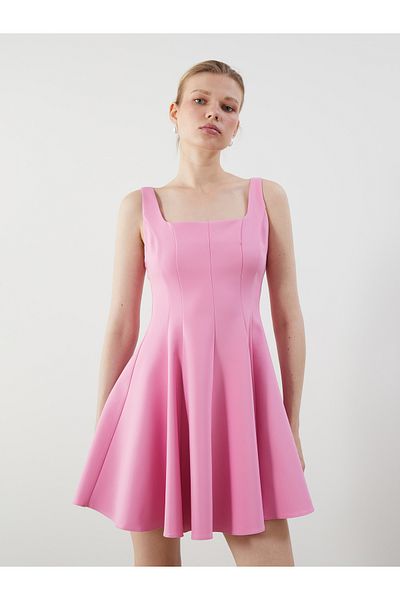 LC Waikiki Square Neck Peplum Mini Dress