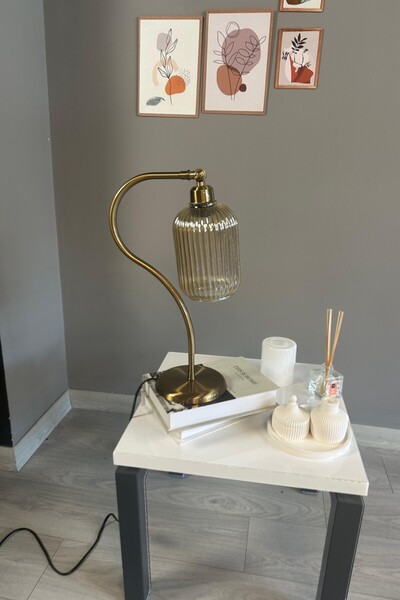 Bamyum Wingmn Cam Bal Rengi Masa Lambası Dekoratif Masaüstü Aydınlatma Hol Ab...