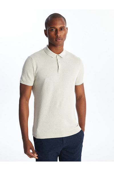 LC Waikiki Kurzärmliger Strickpullover für Herren mit Polokragen