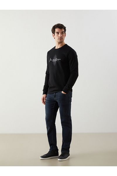 LC Waikiki Crew Neck Printed Men's Thick Sweatshirt