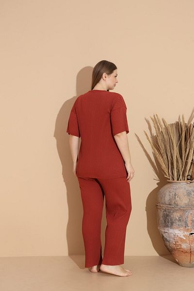 Intisimo Women's Pajamas, Cotton, Large Size, Brick - 5xl