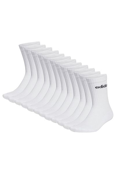 adidas Unisex Socken, 12er Pack - Linear Crew Cushioned, Logo, gepolstert, einfarbig