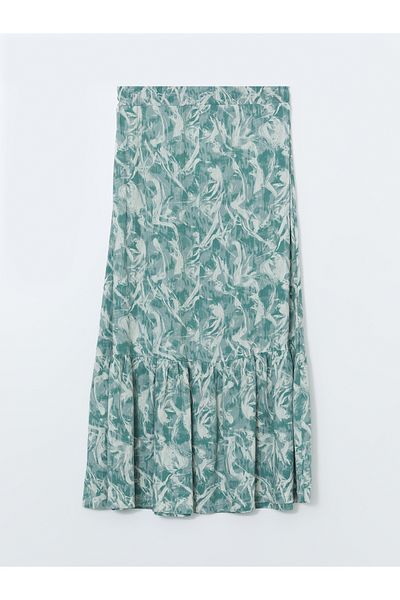 LC Waikiki Patterned A-Line Skirt with Elastic Waist