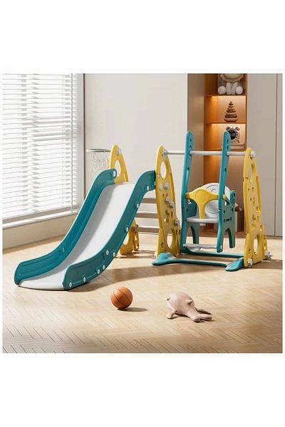 FULLJOY 3*1 Rocket Slide with Swing and Basketball FJY-31