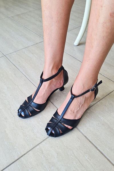 Gökhan Talay Queenn Women's Classic Short Heels (4 cm) Shoes Black Skin