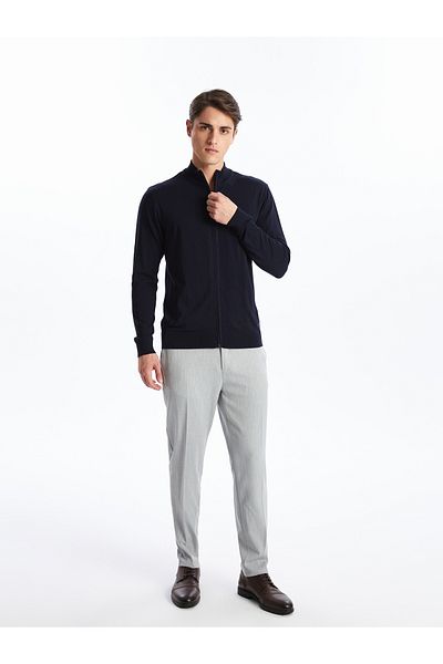 LC Waikiki Standard Pattern Stand Collar Men's Knitwear Cardigan