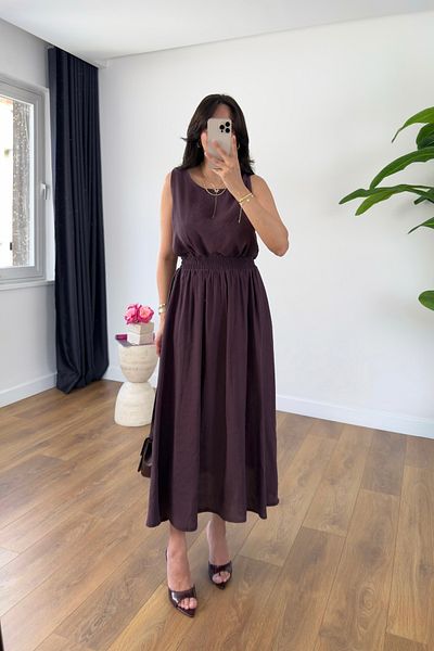 BİRCANÇİL Viana Plum Blouse Skirt Tensl Set
