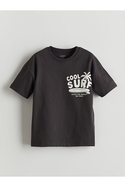 LC Waikiki Tricou pentru băiat cu decolteu cu litere imprimate